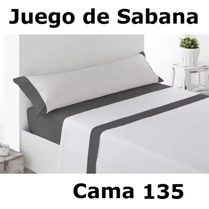 Juego Sábanas para Cama De 135, 3 Piezas ,Sábana Bajera, Encimera, Funda de Almohada,microfibra 100% poliester,cm,fespu - 1