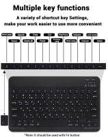 Teclado Bluetooth Mini RGB Inalámbrico 10 Pulgadas Con Iluminación Retroiluminada Y Touchpad Para IOS Android Windows iPad - details 8