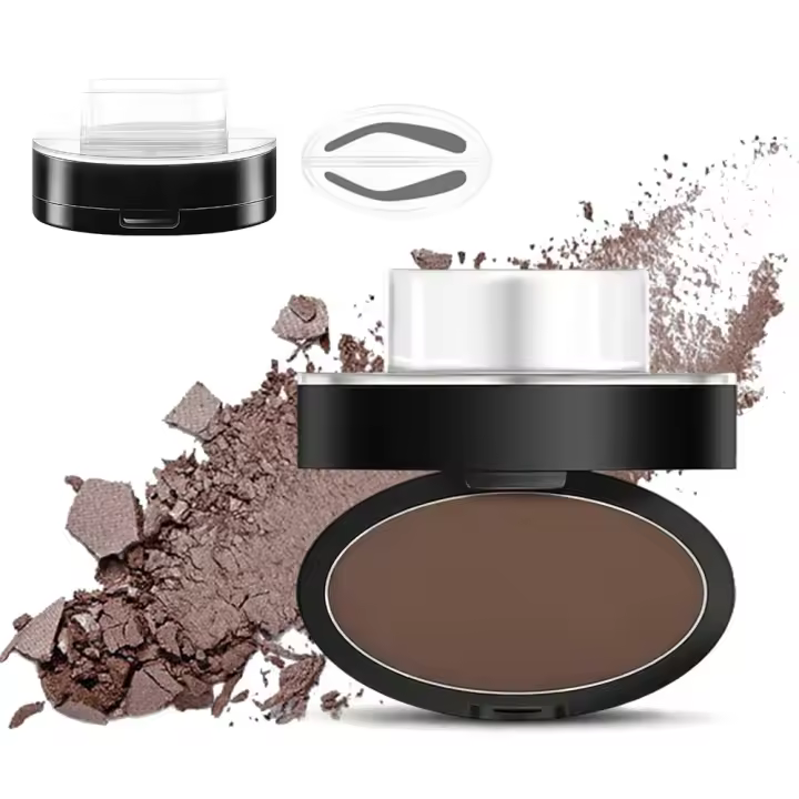 Polvo para cejas, nuevo set de sellos de lujo 2025, herramienta de maquillaje impermeable para cejas, ideal para principiantes (marrón claro, ceja arqueada) - 1