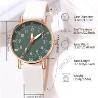 Reloj De Cuarzo Para Parejas Estilo Minimalista Con Dial De Numeros Arabes Doble Capa Moda Casual Regalo Perfecto Para Ella Material De Correa De Cuero Resistencia Al Agua Nula - details 4