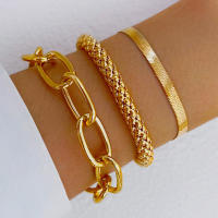 Juego De Máximo 6PCS Cadena De Serpiente Plana Dorada Para Hombres Y Mujeres Joyería De Moda Clásica Vintage Regalo Ideal Para Fiestas Bodas Aniversarios Viajes Uso Diario - details 7