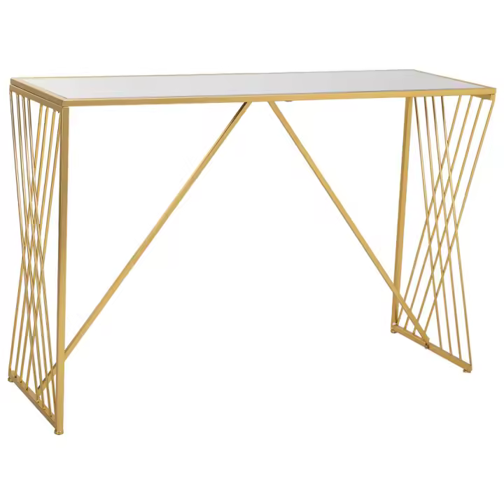 Recibidor de metal dorado 120x40x80 - 1