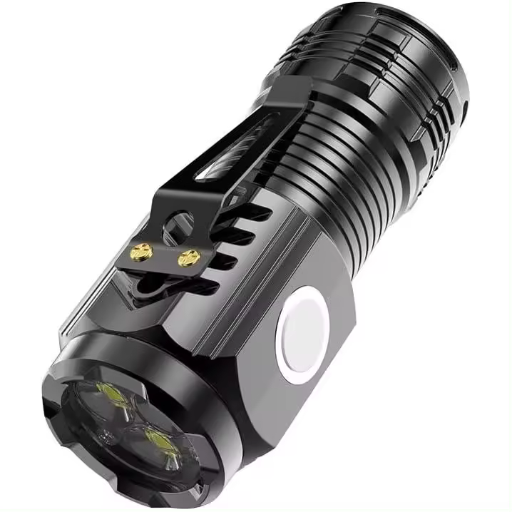 Linterna LED portátil con clip de palanca, linternas con zoom recargables, mini lámpara de fuente de luz de 20 W de potencia, superficie de metal adsorbible con imán incorporado,Linterna Recargable - 1