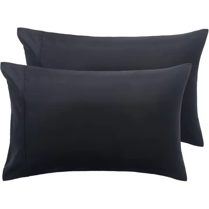 Fundas de almohada, paquete de 2, gris oscuro, funda de almohada de microfibra de poliéster cepillada con cierre tipo sobre, 50 x 75 cm - 1