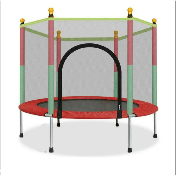ALLINLIFE Trampolín portátil para niños de 140 cm / 160 cm,Cama elástica - trampolín 6FT， 8FT ideal para regalo de Navidad, espuma anticolisión para saltar y actividades de trampolín interior en trampolín interior para 4-15 años - 1