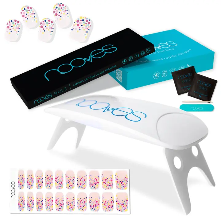 Pack Láminas de Uñas de Gel Precurado Party Time+ Lámpara de secado de uñas UV/LED PORTÁTIL 8wTiras De Uñas De Gel semicuradoPegatinas Uñas Semipermanente en GelGel Nail stickersUñas de gel Pegatinas - 1