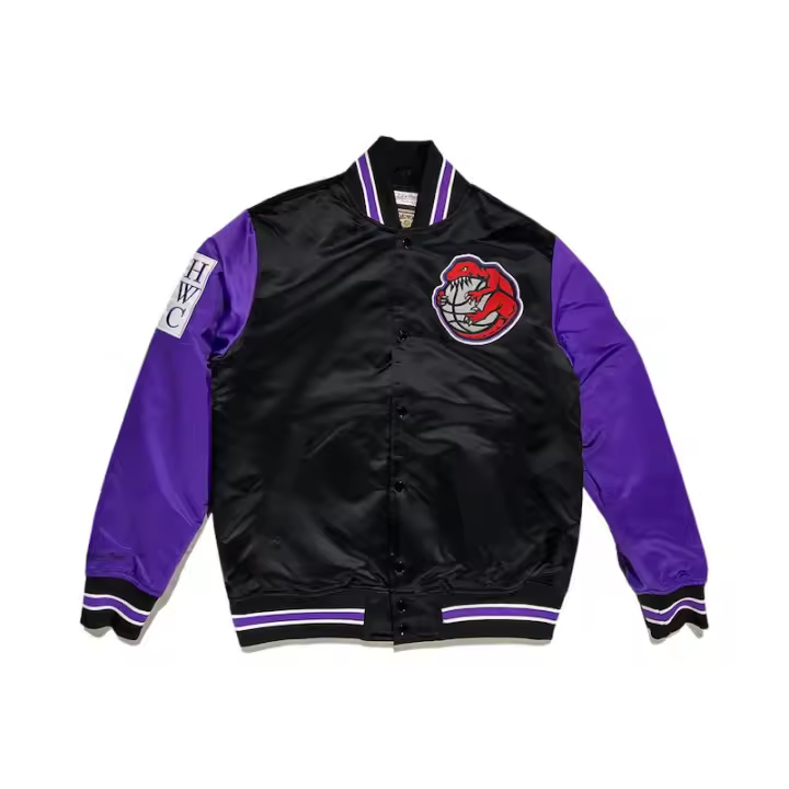 Chaqueta Mitchell & Ness Toronto Raptors Primetime Heavyweight Black Purple - 1