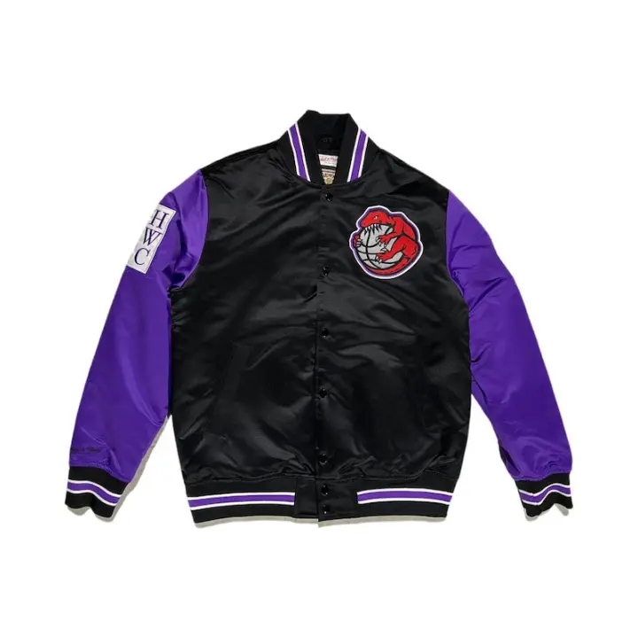 Chaqueta Mitchell & Ness Toronto Raptors Primetime Heavyweight Black Purple - 1