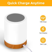 Lámpara Nocturna Toque Sensor Recargable Para Niños Habitación Luz Caliente Blanca RGB Cambiante Lámpara De Mesa Para Dormitorio - details 13