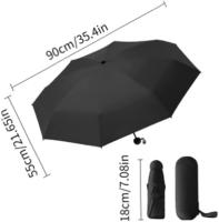 J.S ONDO Paragua MINI PARA SOL CON FUNDA PARA BOLSILLO,8 VARRILLAS RESISTENTE AL VIENTO, Paraguas UV con Funda de Cápsula Paraguas Plegable con Bolsa para Paraguas y Estuche de Viaje - details 1