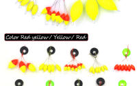 MNFT 60Pcs Bolas De Flotación Ovaladas Rojas Y Amarillas Accesorios Para Pesca De Carpa Mini Bolas De Flotación Para Pesca En Oceano Y Barco - details 1