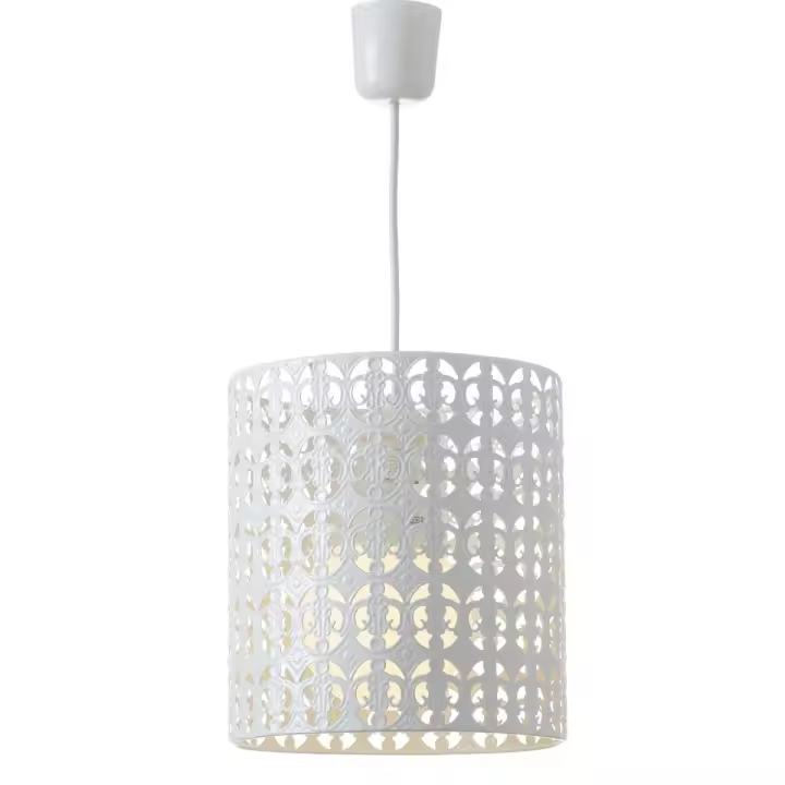 Lola Home Lámpara de techo de metal blanca de 25x23x23 cm - 1