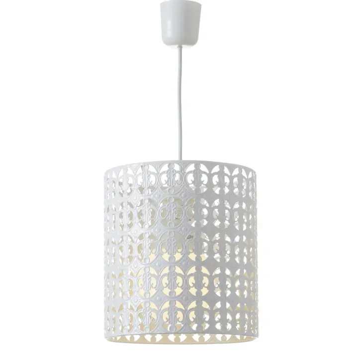 Lola Home Lámpara de techo de metal blanca de 25x23x23 cm - 1
