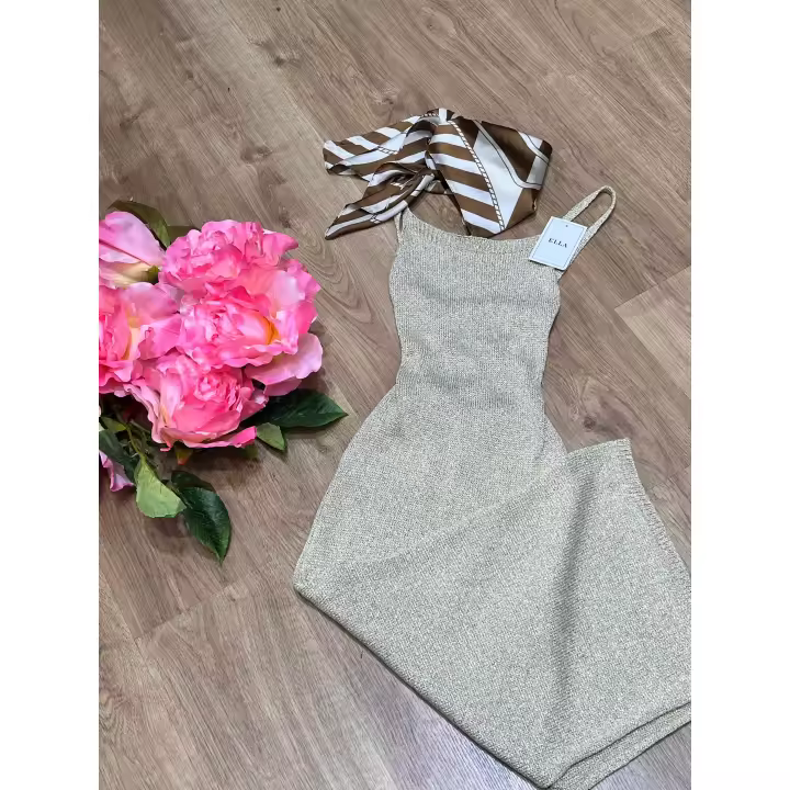 ✨ VESTIDO DE PUNTO BRILLANTE CON TIRANTES FINOS - ELEGANTE, AJUSTADO Y CON ESTILO MINIMALISTA | IDEAL PARA VERANO Y EVENTOS ESPECIALES - 1