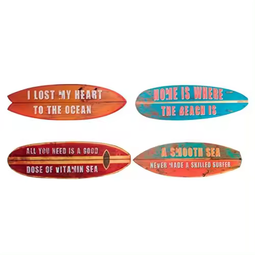 DAMDAM GO Decoracion Cuadro Madera Surf 15x48 cm (Set 4 Cuadro) - 1