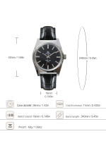 Reloj Mecánico De Mano Shanghai 7120 Para Hombre 36mm Retro Business Clásico Y Sencillo Resistente Al Agua Acero Inoxidable Y Cuero - details 0