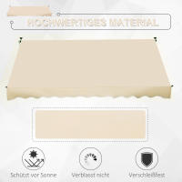 Toldo de Brazo plegable 300x150cm Toldo con Caliper regulable en Altura Sombrilla de Brazo plegable con manivela Alu Beige Balcón - details 4