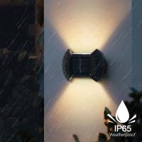 Lámpara De Pared Solar LED Impermeable Para Iluminación Exterior Decoración De Jardín Luz Cálida Luz De Lavadora De Pared - details 4