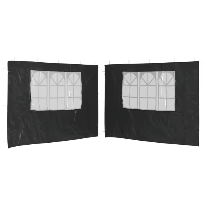 vidaXL 2x Pared Lateral Carpa Fiesta Ventana PE Cenadores Exterior Color Antracita,  Azul,  Verde y mas - 1