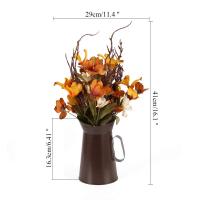 Flores artificiales de otoño con macetas de metal, centros de mesa de otoño, flores de seda artificiales, flores de otoño para interiores, jarrones, arreglos florales, centros de mesa, decoración de chimenea - details 3