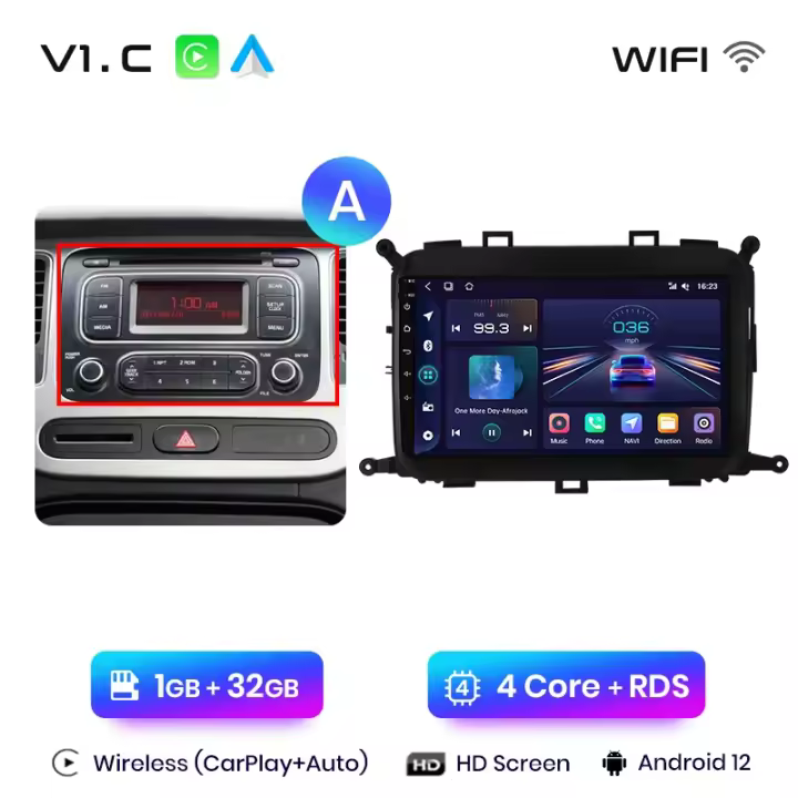 Junsun Android 13 Radio Para Kia Carens 2013 2014 2015 2016 2017 2018 DSP Navegación GPS Reproductor Multimedia 2 DIN Inalámbrico CarPlay Android Auto Radio - 1