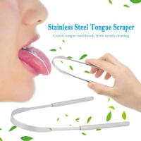 1Pcs Limpia Lengua De Acero Inoxidable U-formado Herramienta De Higiene Oral Limpieza Frescura Aliento Cepillo De Lengua - details 5