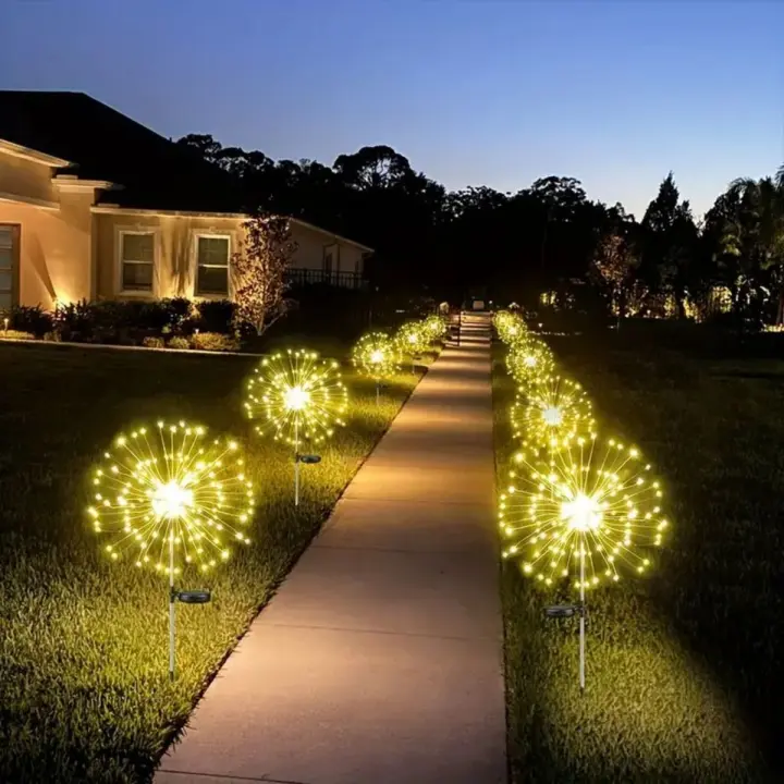 Luces De Fuego Solar Para Jardín Navidad Boda Decoración Impermeable Cadena De Luz Solar Automática Para Paisaje Exterior - 1