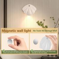 Luz nocturna LED con detector de movimiento  2 unidades  recargable  USB  lámpara de pared interior con 3 modos de intensidad regulable (automático/ON/OFF)  lámpara de noche adhesiva para - details 2