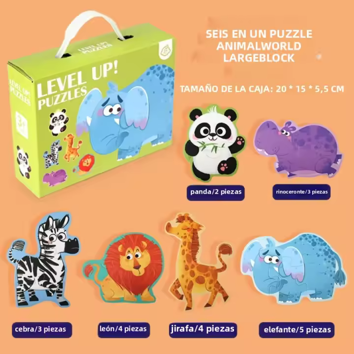 Juguete De Rompecabezas Creativo Para Niños De 3 a 6 Años Caja De Regalo Portátil Con Seis En Uno Regalo De Cumpleaños Compartido - 1