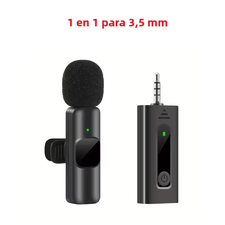 Microfono Inalámbrico Profesional Lavalier Para Entrevistas Podcasts Vlogs Videos Compatible Con iPhone iPad Android IOS 3.5mm - 1