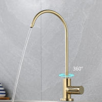 Grifo De Cocina Directo Para Beber Agua Purificada Acero Inoxidable Resistente a La Osmosis Montaje En Mesa Un Solo Manillar - details 3