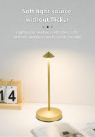 Lámpara De Mesa Recargable LED Táctil Sin Cable Con Luz Ambiental De Metal En Tres Colores Para Lectura Y Decoración Exterior - details 6