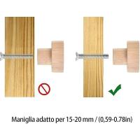 20 pomos de madera para gabinetes - Pomos redondos de madera natural - Para gabinetes, cajones y cómodas - details 2