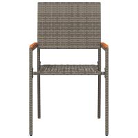 Sillas apilables de jardín vidaXL con cojines 2 pcs Gris Ratán Poliéster - details 3