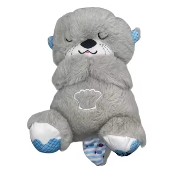 Juguete de peluche de puntada calmante, alivio de ansiedad, ejercicio de Respiración rítmica, perfecto para dormir niños y adultos, perfecto abuelita gris Oso de respiración - 1