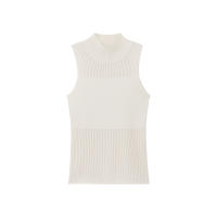 Top De Hombros Descubiertos Para Mujer Cuello Alto Tejido Semi Transparente Estilo Y2K Aesthetic Grunge Moda De Los 90 - details 1