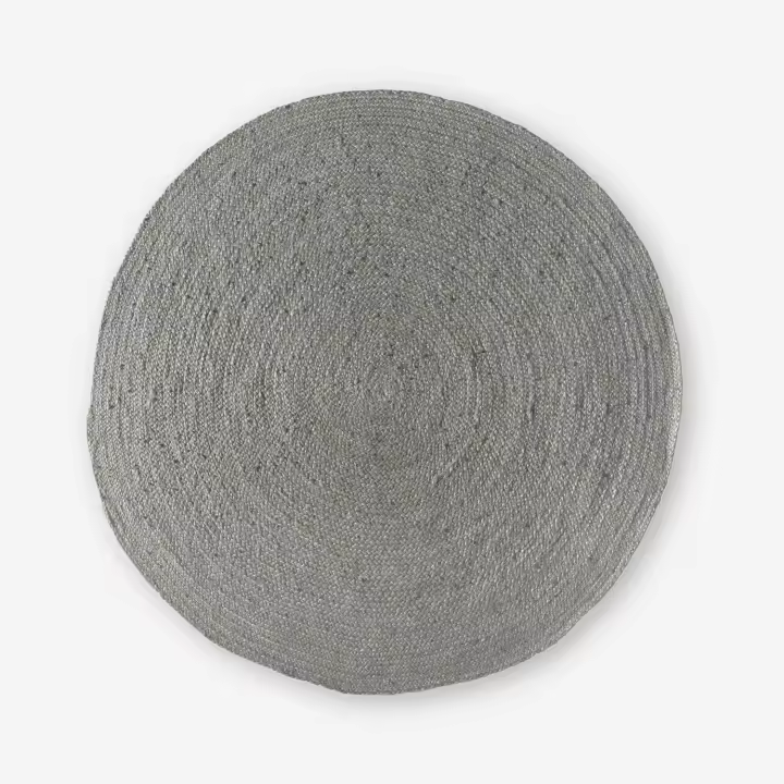 ALFOMBRA YUTE REDONDA GRIS Ø140 CM -  Linea Paralela - 1