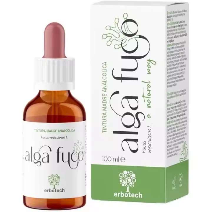 Erbotech, Teñido Madre de Alga Fucus, 100ml, Suplementos Alimentos, Extra Glicérico Vegetal, Tintura Madre en Gotas, No Alcohólicas, Vegano y Sin GMO, Made in Italy - 1