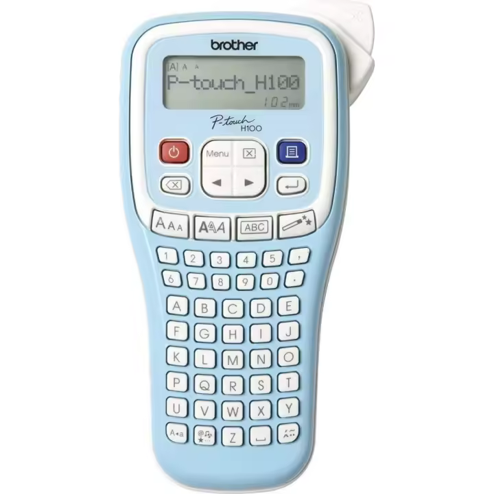 Brother P-Touch PT-H100 Rotuladora Electrónica de Mano con diseño ergonómico, Azul Claro, 12 mm - 1