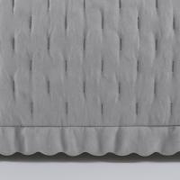 Colcha bouti gris claro 270×270 cm para cama de 180 cm – con volante decorativo y fundas de cojín de regalo, diseño elegante y ligero, tacto algodón prelavado, ideal para verano, entretiempo y camas largas de hasta 200 cm - details 1
