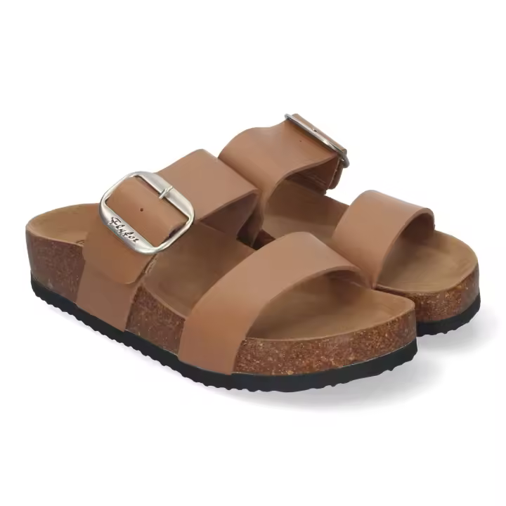PuntoSalao Sandalias planas material bio comoda mujer color taupe M-282 - 1