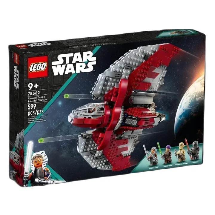 LEGO 75362 Star Wars Lanzadera Jedi T-6 de Ahsoka Tano, Nave Estelar de Juguete para Construir con 4 Minifiguras de Personajes Incl. Sabine WREN y Marrok con Espadas Láser, Regalo de la Serie Ahsoka - 1