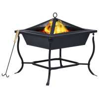 vidaXL Brasero de acero negro 42x42x45 cm - details 0