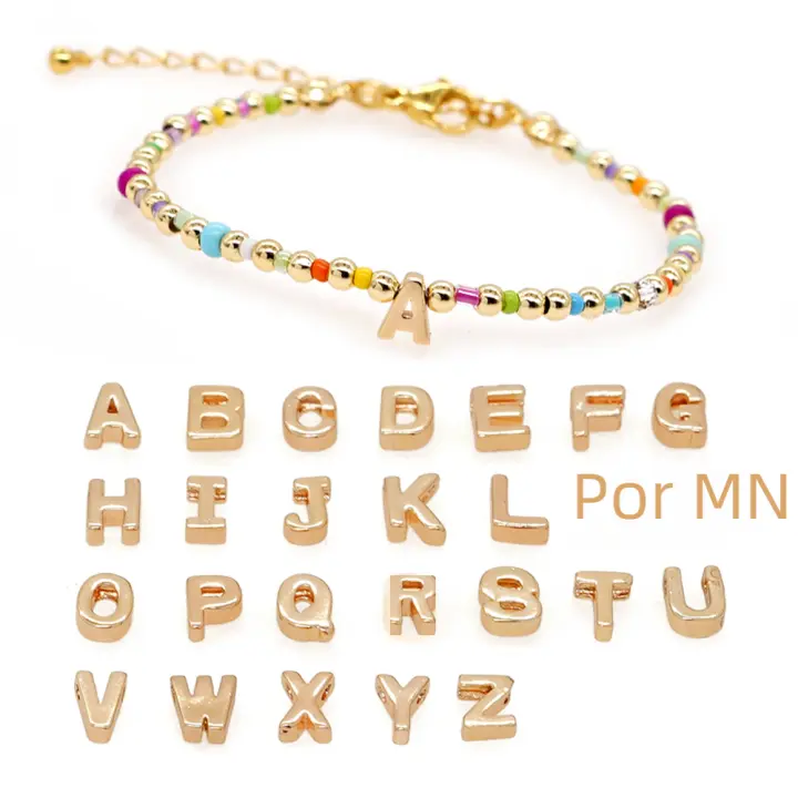 Pulsera Hecha a Mano Go2boho Con Cuentas De Cobre Multicolor Y Letras Colgante Para Mujeres Y Hombres Joyería De Festival - 1