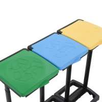 vidaXL Soportes para bolsas de basura con tapa PP multicolor 240-330 L - details 5