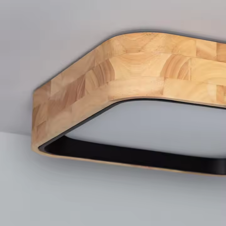 Ledkia Plafón LED 15W Cuadrado Madera 370x370 mm CCT Seleccionable Dari Negro - 1