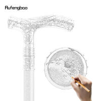 Bastón De Moda Con Relieve De Cabeza De Águila Blanca Y Flor Totem 93cm Punta De Goma Material De Eje De Acero Para Actividades Al Aire Libre - details 1