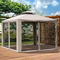 Cenador de Jardín 3x3m with 4 Paredes laterales, weatherproof, metal y poliéster, ideal para reuniones y eventos en El Jardín, Gris - details 0