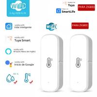 Sensor Inteligente De Temperatura Y Humedad ZigBee/WiFi Tuya Batería Poderada Para Seguridad Doméstica Compatible Con Alexa Y Google Home - details 0