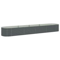 vidaXL Arriate de acero galvanizado 400x80x44 cm Color Plateado,  Gris,  y mas - details 0